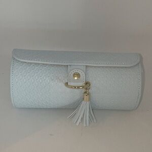Soft Blue jewelry travel organizer cylinder Travel Clutch